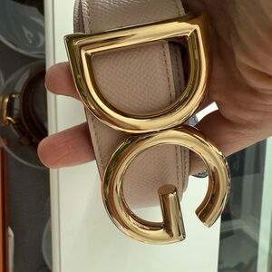 Dolce & Gabbana Gold and Cream Belt